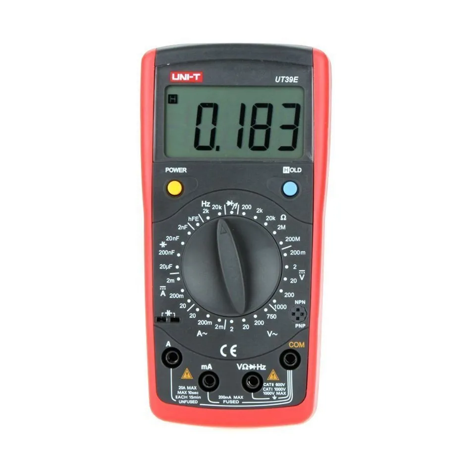 

UNI-T UT39E General Manual Range Digital Multimeters UT 39E Transistor DC AC Volt Ampere Resistance Capacitance Frequency Meter