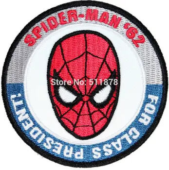 

3" Spider Man For Class President 1962 Marvel Comics Debut TV Movie Uniform punk rockabilly applique iron on patch embroidery