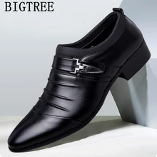 Oxford-Shoes Dress Loafers Man Elegant Italian Fashion Mens Large-Sizes Slip Masculino