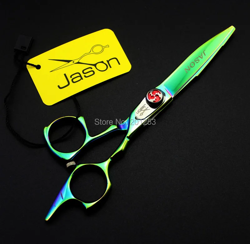 

Green Pretty 5.5Inch Professional Cutting Scissors JP440C Human Hair Shears with Flame Screw for Hairdressers 1pcs LZS0474