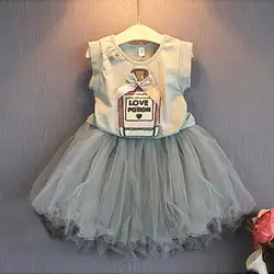 2018 Лето Малыш Детское платье для девочек Детский комплект для девочек Брендовая детская одежда из хлопка комплект Vetement FILLE Conjunto infantils