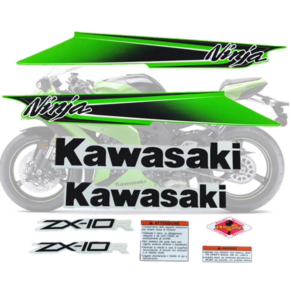 

Motorcycle For Kawasaki NinjaZX10R 2011-2013 Ninja ZX 10R 11-13 ZX10R Sticker Full Kit Applique High Quality Whole Vehicle Decal