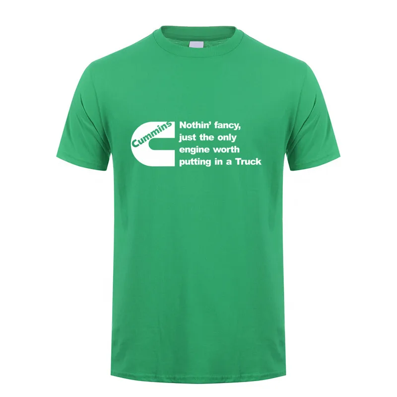 Новая крутая футболка Cummins, топы, Новая Модная хлопковая футболка с короткими рукавами и круглым вырезом, DS-048 - Цвет: irish green