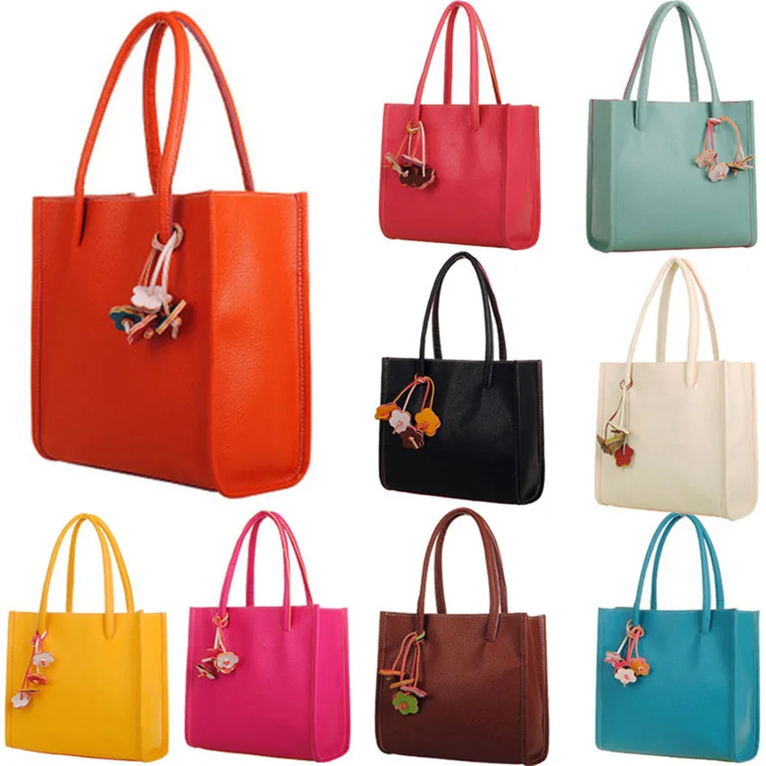 

New Fashion Famous Designers Brand handbag sac a main femme de marque PU leather shoulder bag candy color flowers sac a main C