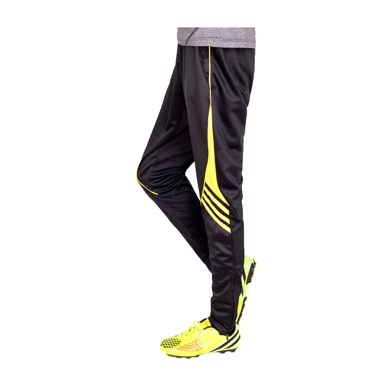 Длинные штаны с карманами на молнии для футбола, профессиональные мужские Штаны для игры в футбол и бега, спортивная одежда для бега - Цвет: 9102 yellow