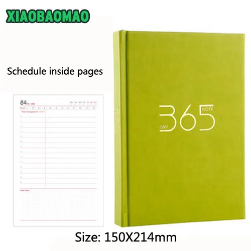 Толстый! Высокое качество! 365 ежедневный план, ежемесячный недельный дневник, блокнот, бумага, 184 листов, планировщик, креативный - Цвет: schedule inside page