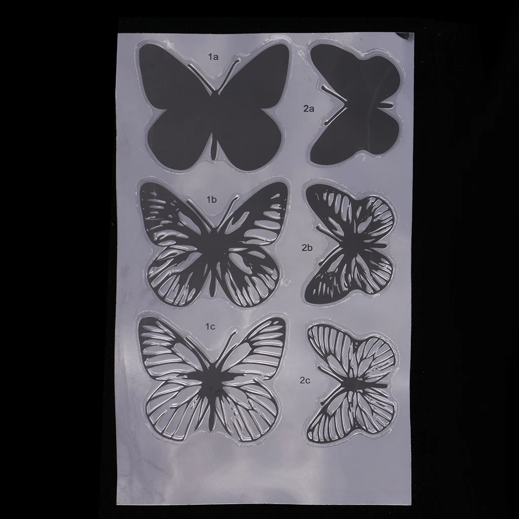 Butterfly Transparent Silicone Clear Rubber Stamp Sheet Cling Scrapbooking DIY Album Decorating Card Making Stamps