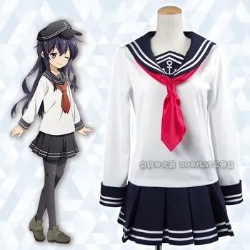 

Kantai Collection Destroyer Akatsuki Hibiki Ikazuchi Inazuma Sailor Suit Cosplay Costume Japanese School Student Uniform