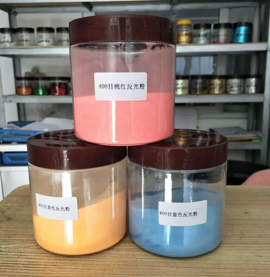 

400 um Color Reflective Powder High Refraction Glass Reflected Pigment Color: Blue ,Yellow , Pink
