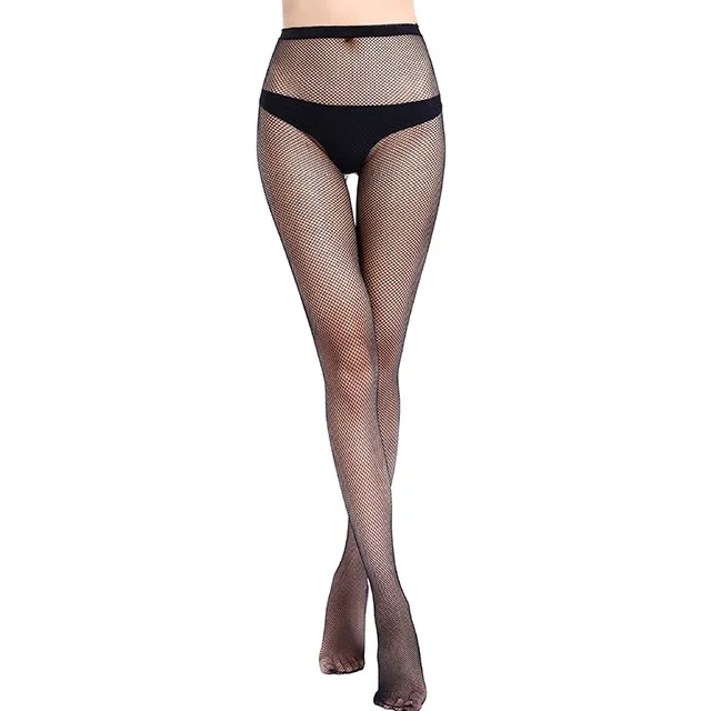 small mesh Женские пикантные сетчатые чулки, модные колготки в сеточку, черные чулки в сеточку, нижнее белье, высокие чулки, Medias De Mujer - Цвет: small mesh
