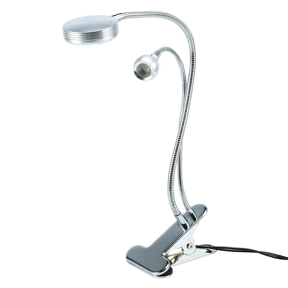 

2in1 Cosmetics Portable Silver USB Makeup Eyebrow Tattoo Permanent LED Lamp Adjustable Eyelash manicure Light with 4 buttons
