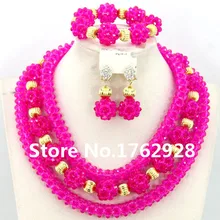 Замечательные Свадебные Бусины комплект ювелирных изделий Африканский Для женщин Мода Бусины комплект ювелирных изделий Кристалл шары Цепочки и ожерелья Горячая распродажа