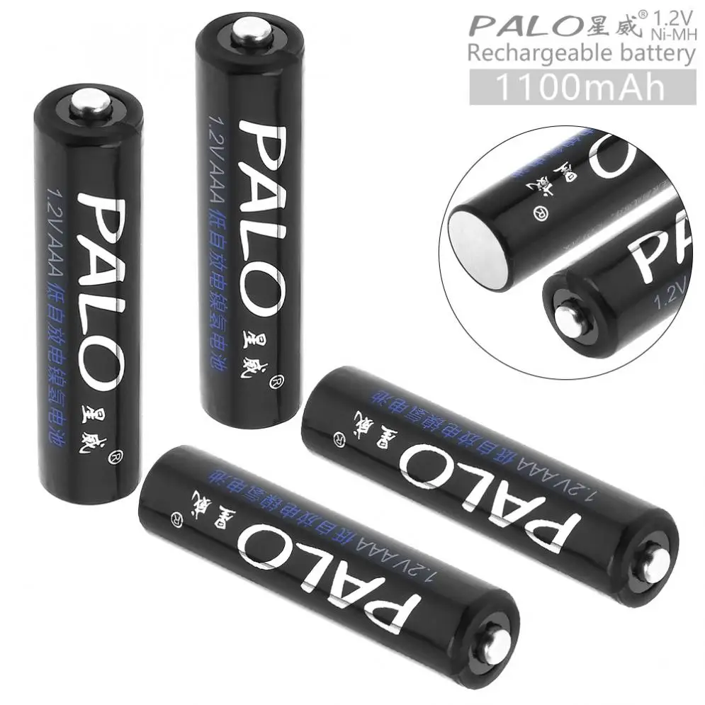 4 шт./лот PALO 1 2 в AAA 1100 мАч ni mh аккумуляторная батарея с предохранительным клапаном