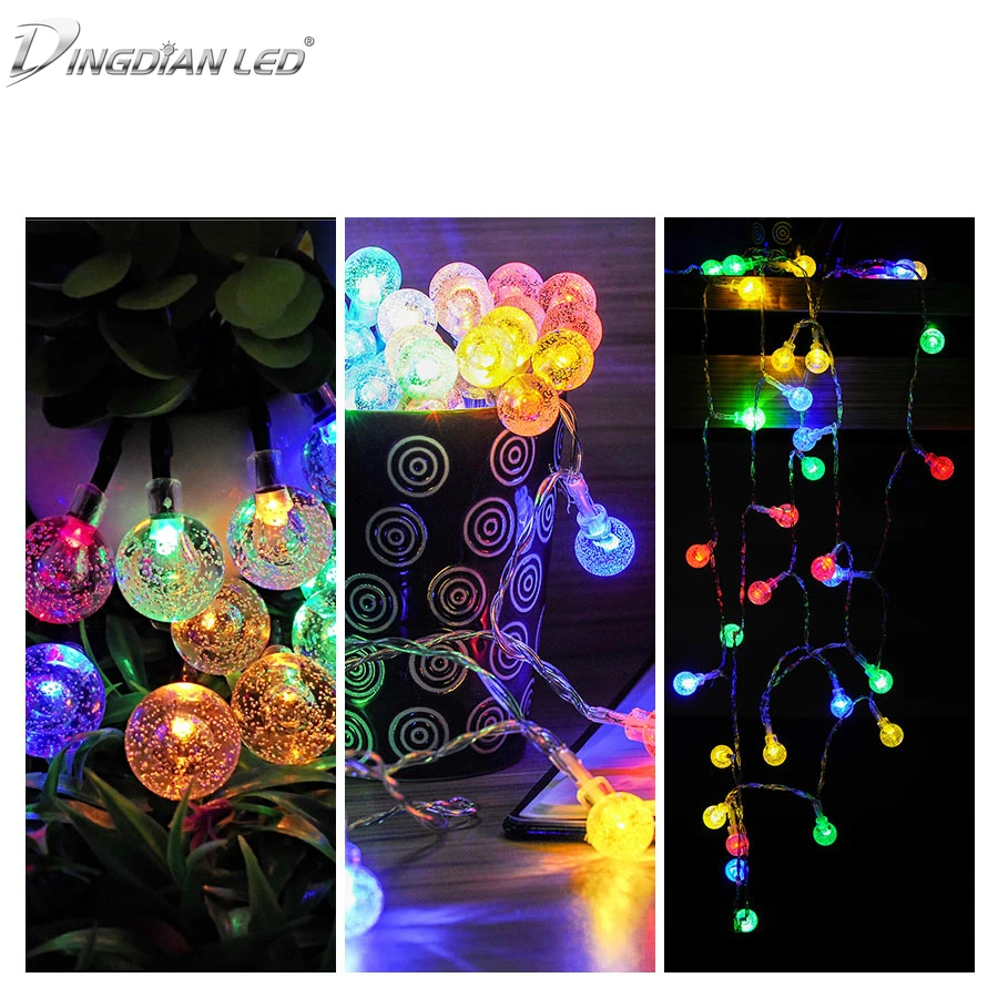 

5M Cotton Colour Ball String Lights Holiday Wedding Party Decoration LED String Christmas Fairy Light For Outdoor