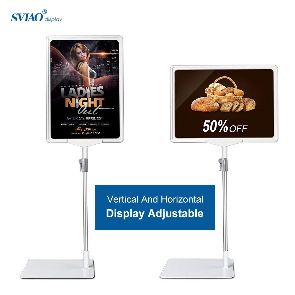 A4 size metal material hight adjustable table top poster display stand