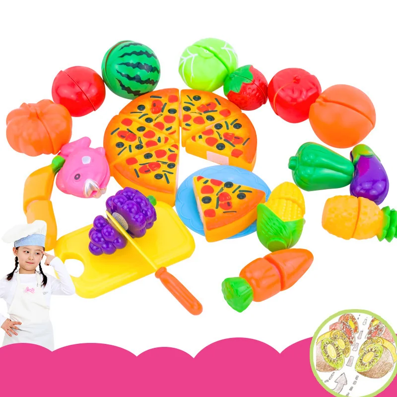 24 шт. детская кухня ролевые игры игрушечные лошадки резка фрукты овощи еда миниатюрный играть сделать дом Образование игрушка подарок