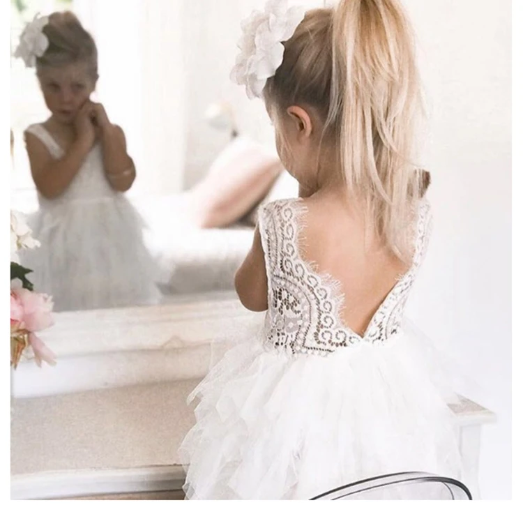 Vestido de Moda a Céu Roupas para Crianças Rendas de Manga Vestido de Princesa Meninas Aberto Quinzena Comprida Menina Branco 10 comprida menina branco vestido de princesa roupas para crianças