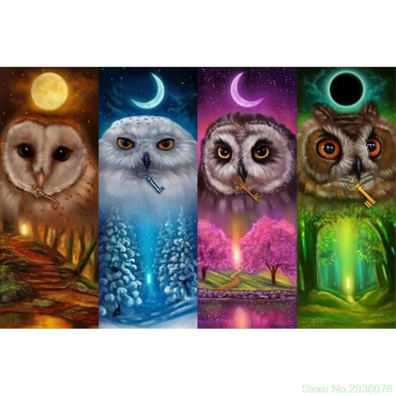 

2019 New Owl 5D DIY Full Drill Diamond Painting Embroidery Cross Stitch Kit Room Home Decor Craft