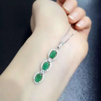 

Qi Xuan_Fashion Jewelry_Colombian Green Stone Fashion Necklaces_S925 Solid Silver Pendant Necklaces_Factory Directly Sales