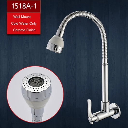 Flexible Direction Rotating Kitchen Faucet Deck Mount Cold Water Faucet