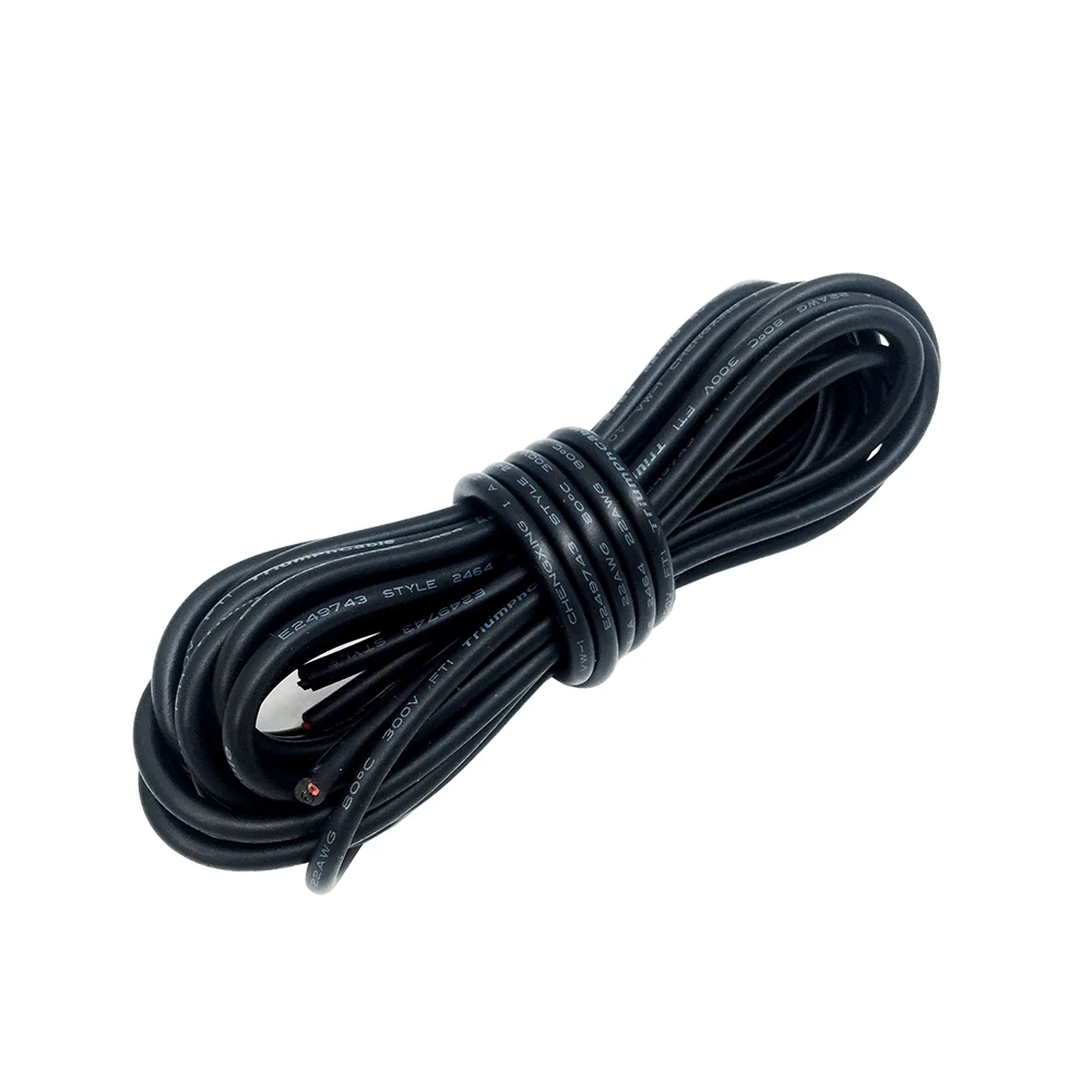 Black LED Cable 22awg ROUND WIRE (1)
