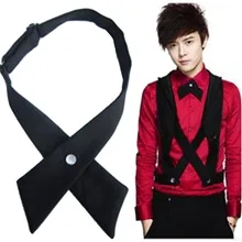 Регулируемый галстук-бабочка с перекрестным бантом, Школьный Галстук, универсальный студенческий вечерний аксессуар для костюмированной вечеринки
