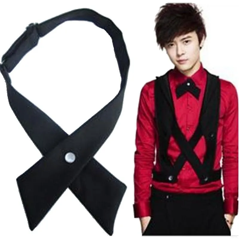 

adjustable bow tie cross bowknot school neckwear universal student evening party cosplay accessory host 7 colors