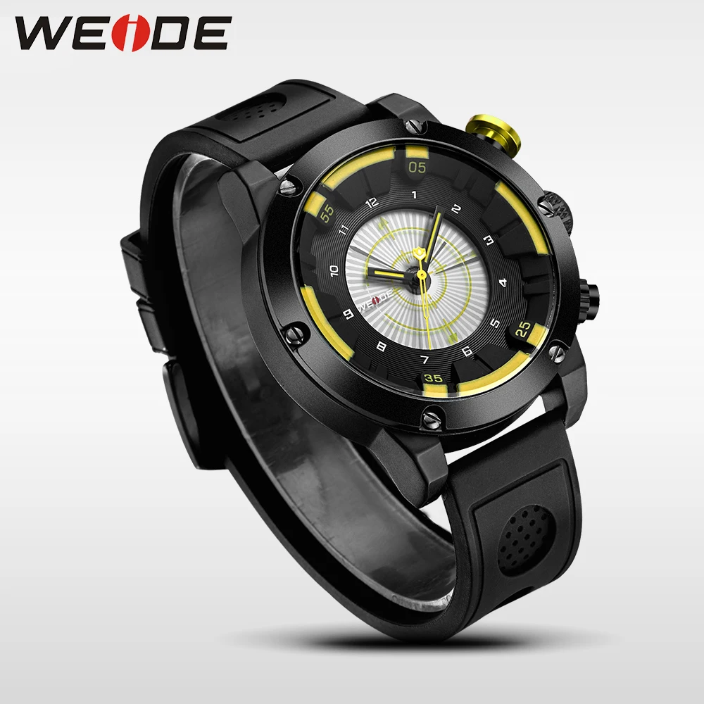 WEIDE luxury Genuine silicon watch quartz men sports Waterproof watch Steampunk Electronics wrist watches Analog Clock Man Jung