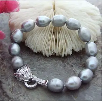 

Beautiful New Style 10mm peacock black round freshwater pearl necklace 50inch drop shipping