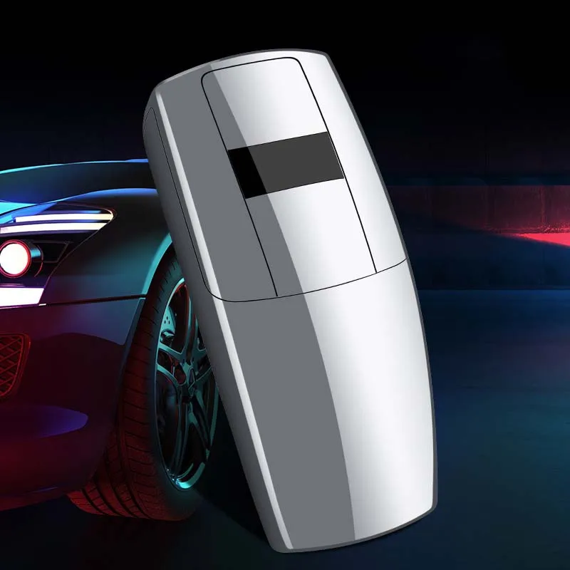 silver Модная Зажигалка Ветрозащитная зарядка через Usb двойная дуговая зажигалка с дисплеем питания кнопочный переключатель электронные зажигалки принадлежности для курения - Цвет: silver