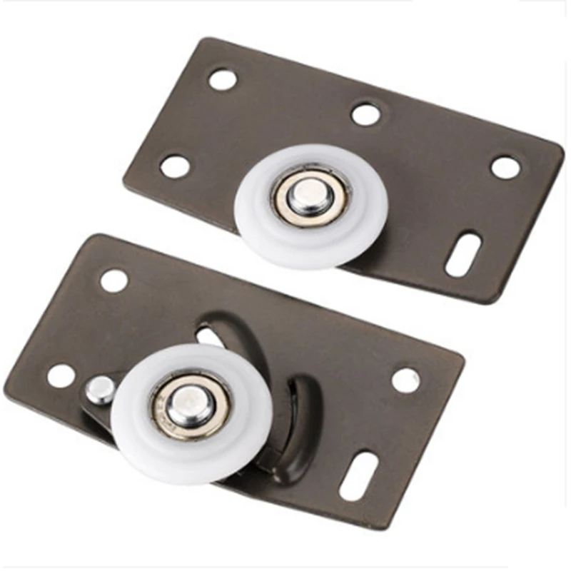 

one pair Champagne old cabinet wardrobe door push-pull flat door pulley track convex roller up and down sliding door fittings