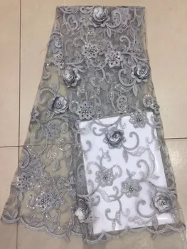 New Arrival 2018 High Quality Sequins French Lace With Beads Gray African Net Lace Fabric With 3D Big Flower For Wedding Dresses
New Arrival 2018 High Quality Sequins French Lace With Beads Gray African Net Lace Fabric With 3D Big Flower For Wedding Dresses
