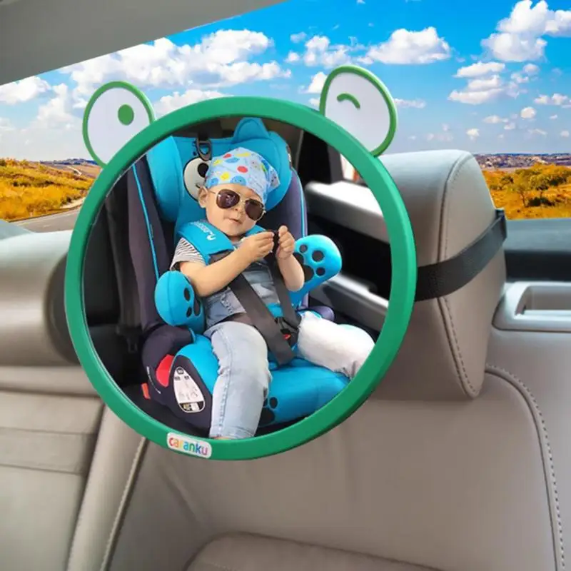 17,8*21 см мультфильм лягушка младенческой зеркало автомобиля аксессуары зеркало заднего вида широкий вид сзади для Детское сиденье безопасности Детская безопасность оборудование