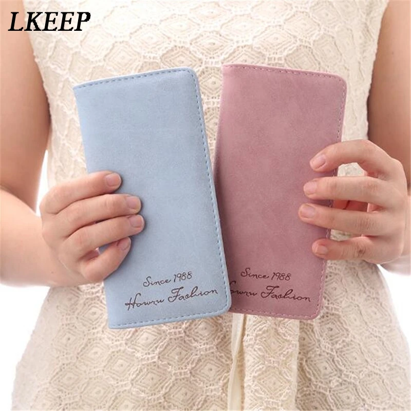 

Ultra-thin Personality Long Women Wallet Fashion Tide Purse Bags Soft Face Matte Vintage Money Clutches Wallets