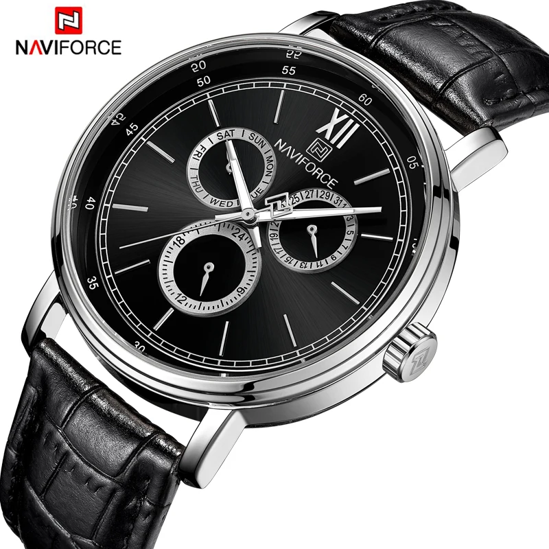 

2018 NAVIFORCE Men Watch Male Leather Automatic date Quartz Watches Mens Luxury Brand Waterproof Sport Clock Relogio Masculino