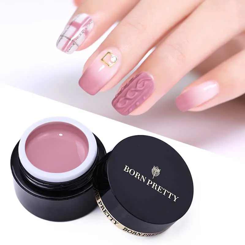 Гель лак для ногтей BORN PRETTY 3D 5 мл с микрорезьбой 2 в 1 блестящий УФ размачиваемый