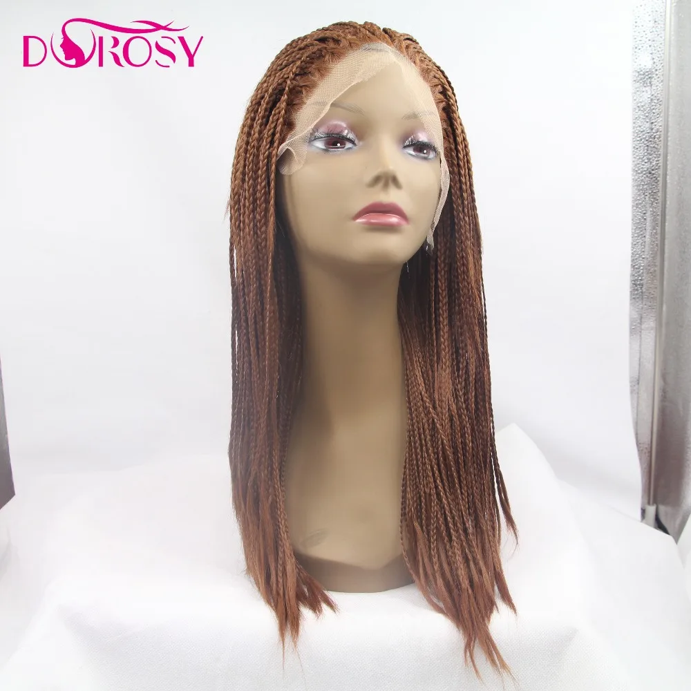 

DOROSY HAIR High Temperature Fiber Wig Long Brown Crochet Braids Synthetic Lace Front Wig for African Women
