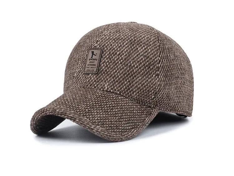 [AETRENDS] Woolen Knitted Design Winter Baseball Cap Men Thicken Warm Hats with Earflaps Z-5000 10