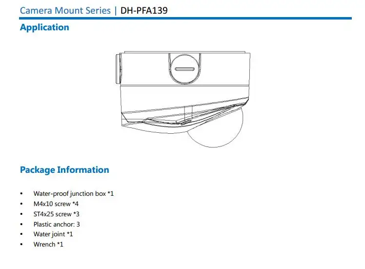 DAHUA PFA139 водонепроницаемая распределительная коробка ip-камеры кронштейны CCTV аксессуары PFA139 алюминиевая купольная hdcvi камера