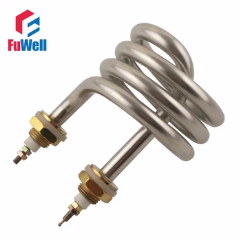 Spiral Stainless Steel Immersion Heater Copper Head Distilled Water Heating Element 80mm Tube Height 220V 380V 2500W 3000W 4500W 3