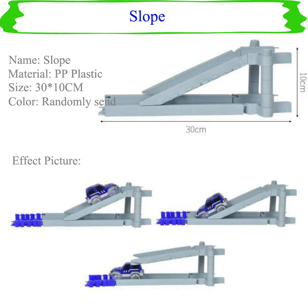 DIY гоночный трек игрушка универсальные аксессуары магическое освещение трек рампа поворот дорожный мост перекресток детские игрушки подарки - Цвет: 27