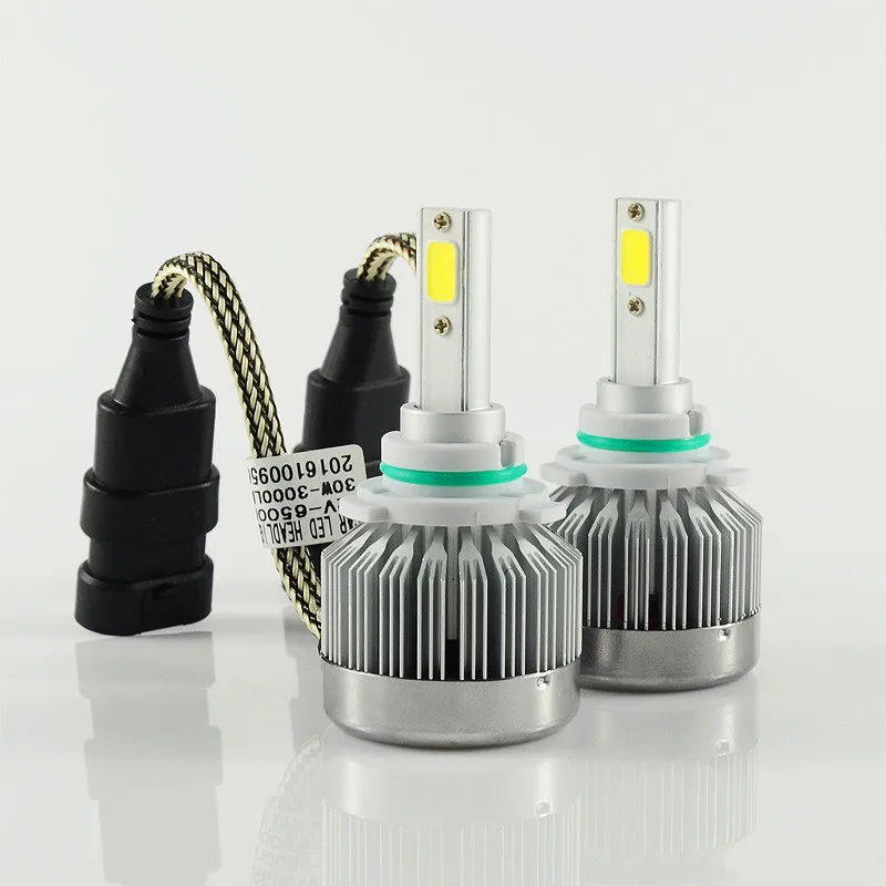 

Free shipping one kit Super Bright 6000lM Car Headlight HB4/9006 60W COB LED Auto Front Fog Bulb Automobile Headlamp 6000k white