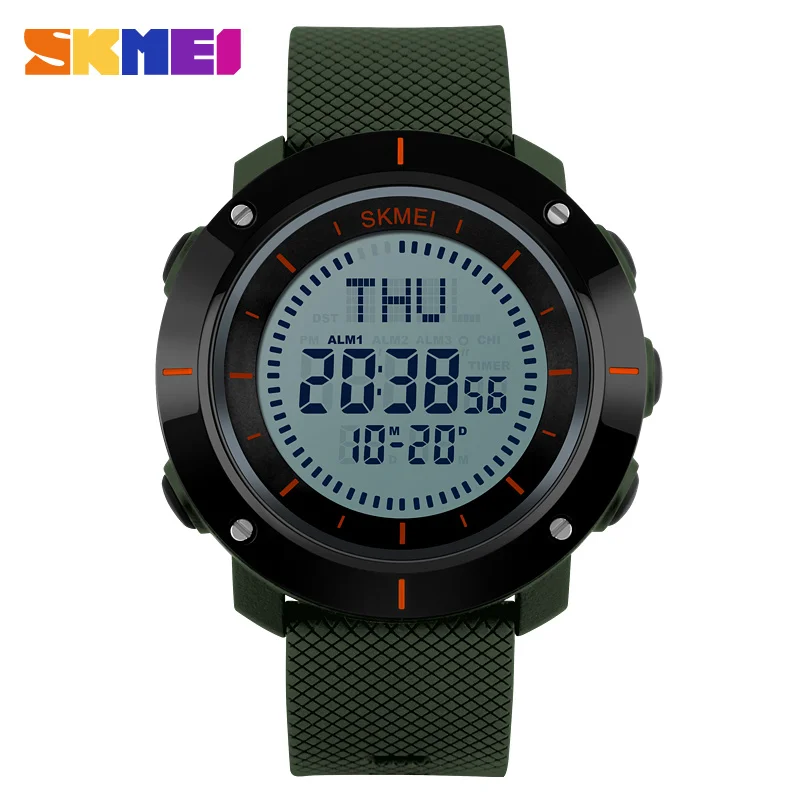 

SKMEI 1216 Men Sport Digital Watch Fashion Brand Male Business Electronic Clock Countdown Compass Male Wristwatch reloj hombre