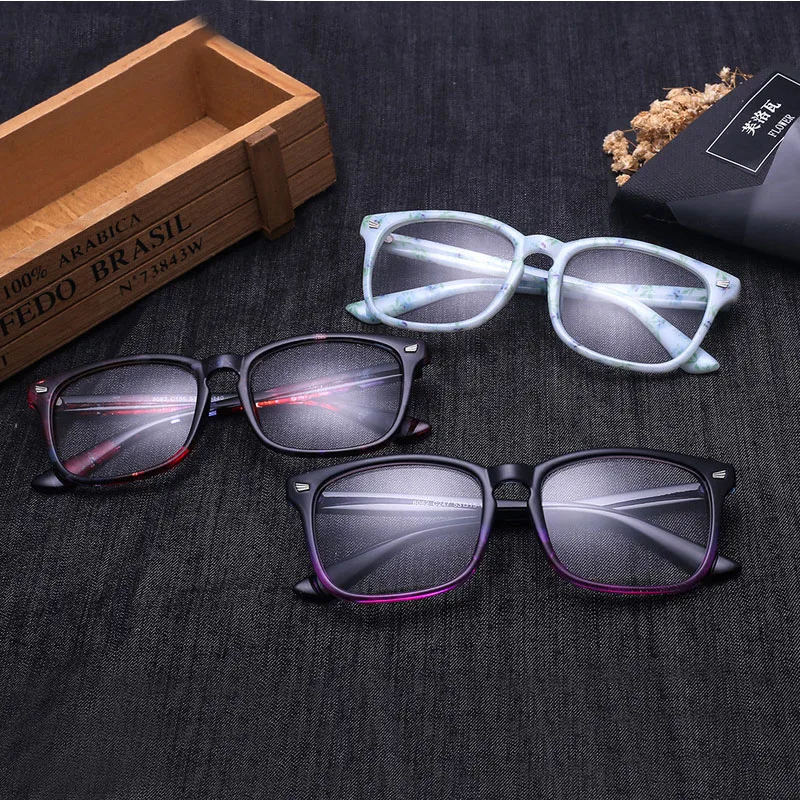 Flat Mirror, Rice Nail Glasses Frame, Retro Large Frame Glasses, Unisex Transparent Flat Mirror