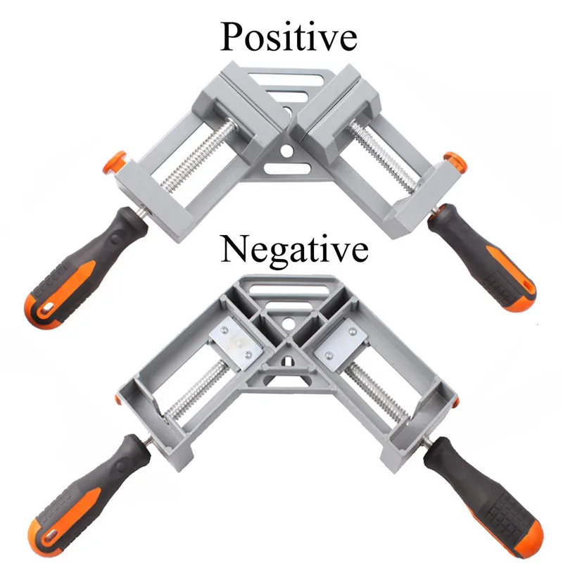 Деревянные рабочие зажимы, угловые зажимы, угловые тиски под углом 90 градусов, двойная ручка, регулируемая для боев с рамой, скрепки, Деревообрабатывающие инструменты