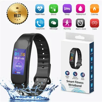 

C1Plus Smart Band Watch Bluetooth Smart Bracelet Wristband Fitness Tracker Blood Heart Rate For Android IOS 3E08