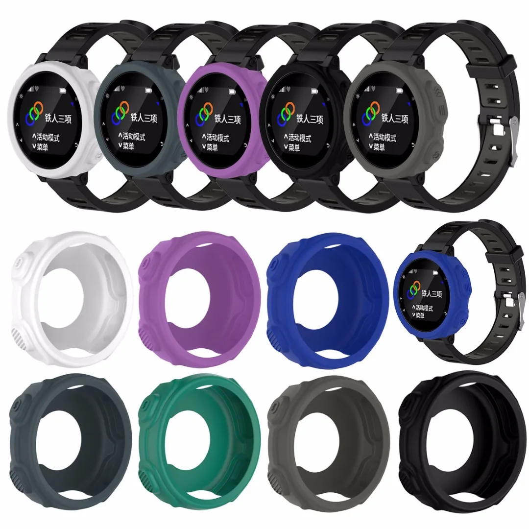  Silikon Schutzhülle Abdeckung Band Abdeckung Fall Protector Für Garmin Forerunner 235 735XT GPS Uhr