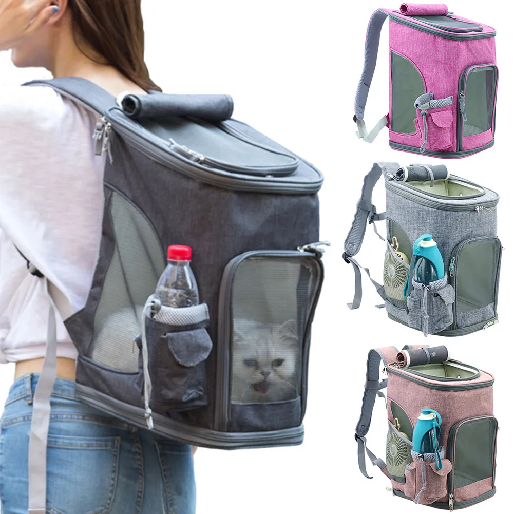 

Pet Carrier Backpack Soft Sided Foldable Tote for Smaller Cats & Dogs with Locking Clasps TT-best