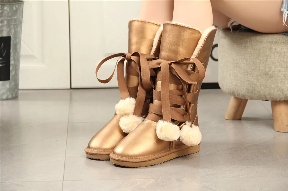 JXANG/классические женские зимние сапоги в австралийском стиле, кожаные зимние сапоги, bota feminina botas mujer zapatos, женские непромокаемые зимние сапоги