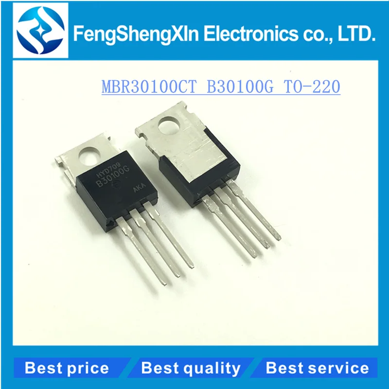 10pcs/lot MBR30100CT B30100G MBR30100 MBRF30100CT TO 220 30 Amp HT ...